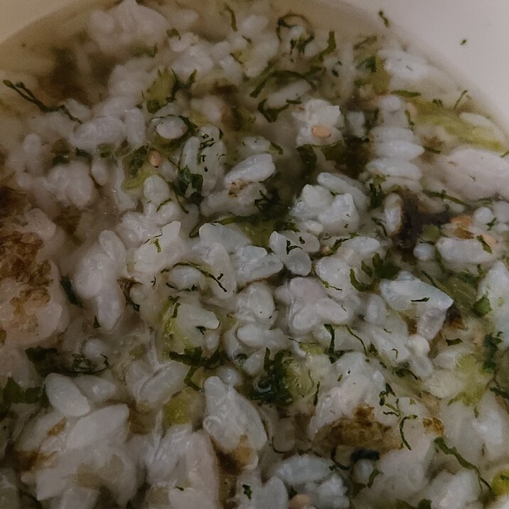 野沢菜の漬物で簡単お粥